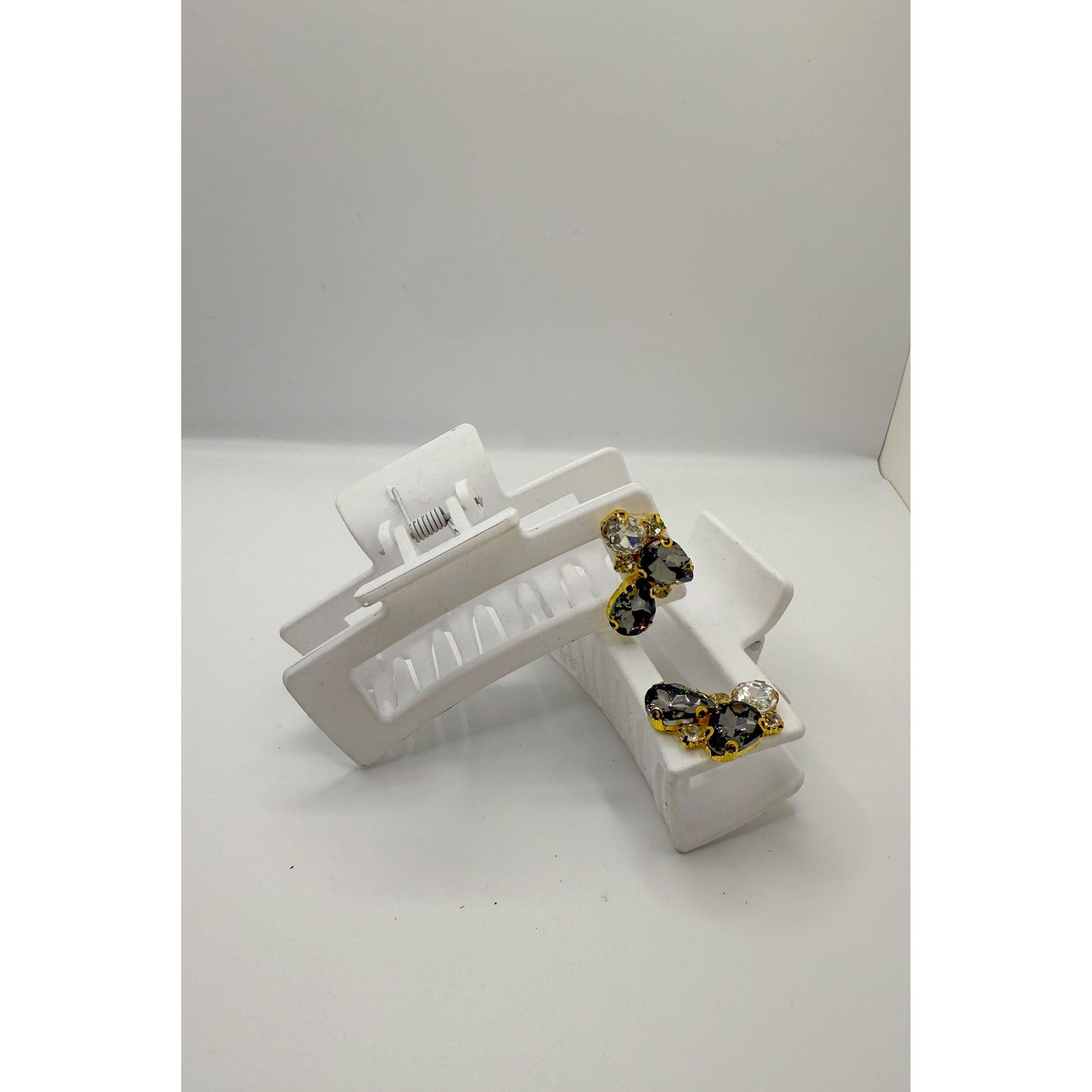 White Jeweled Claw Clip
