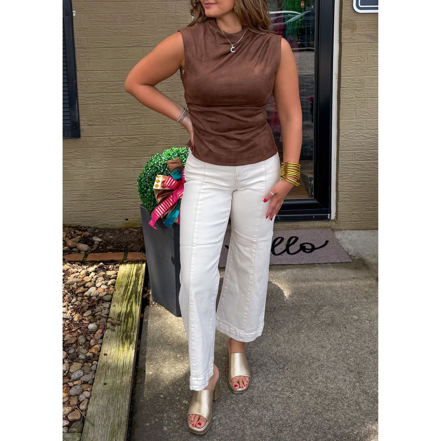 Bray Detail Top, Chocolate