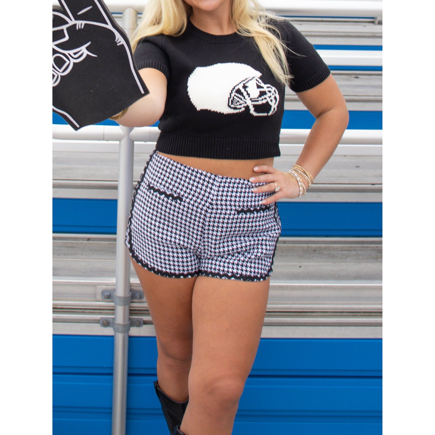 Football Helmet Top, White/Black