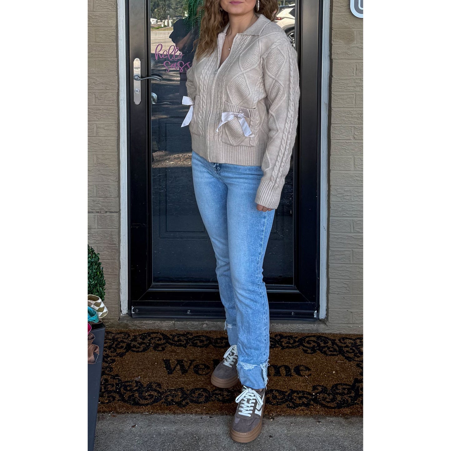 Hayden Knit Jacket, Taupe