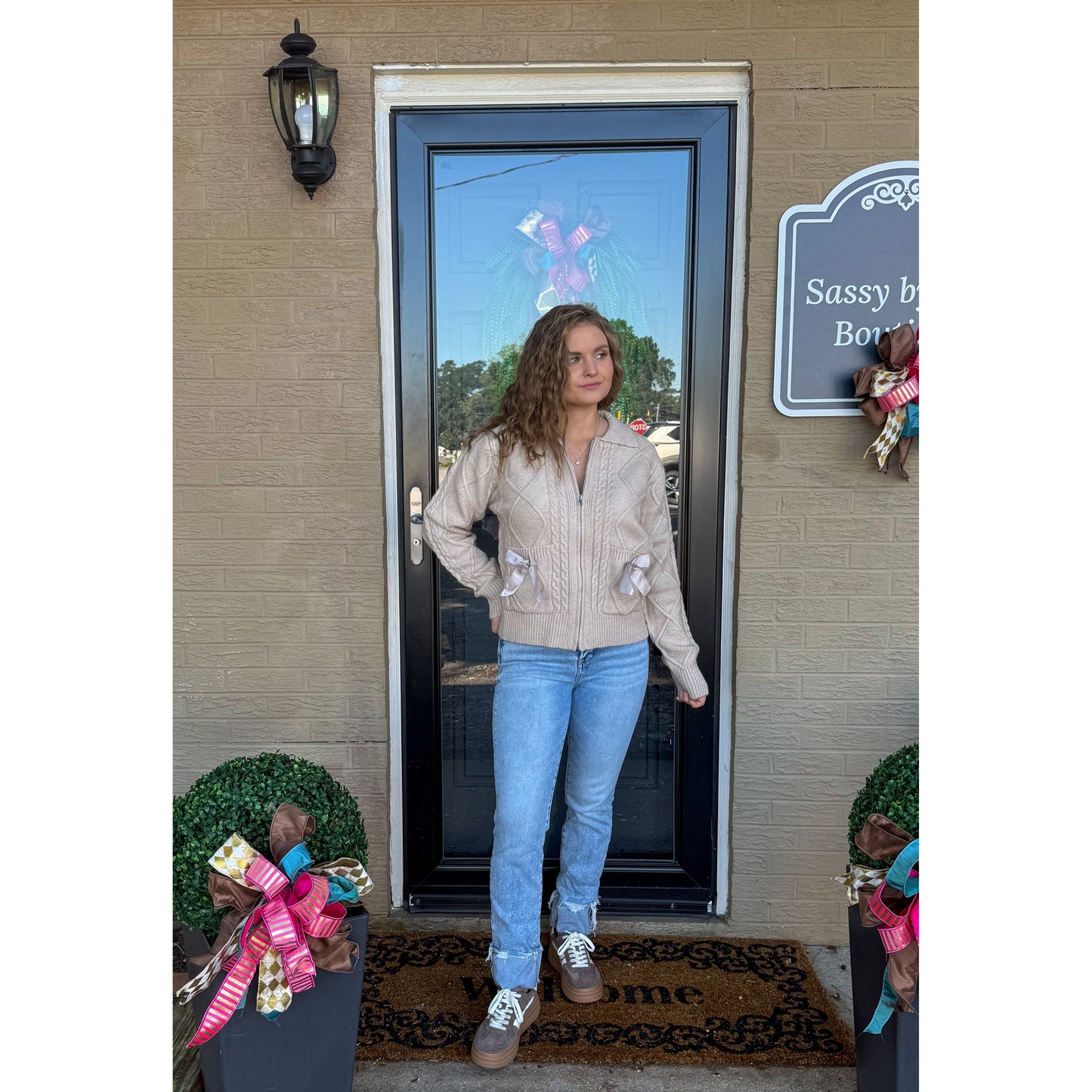 Hayden Knit Jacket, Taupe