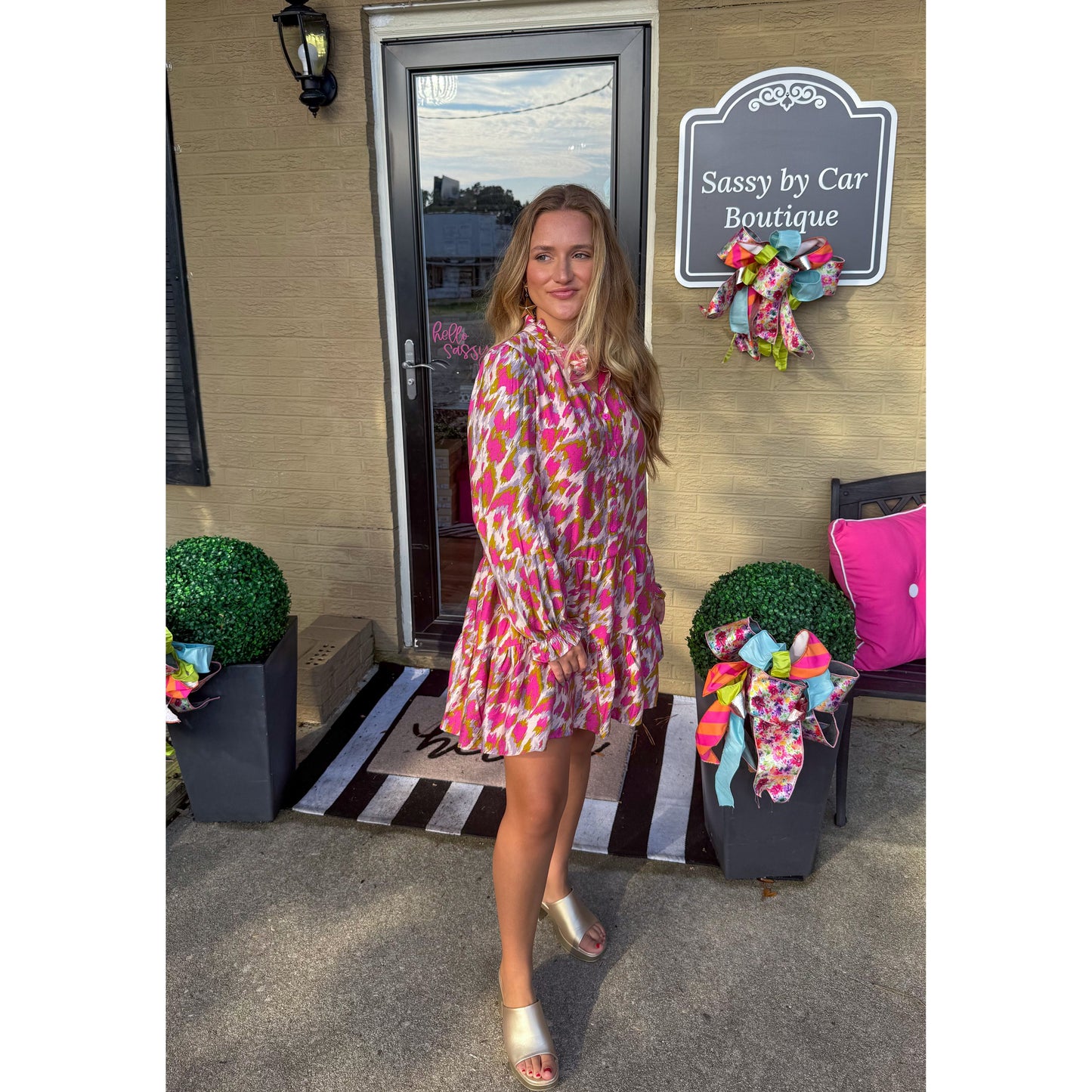 Emersyn Pattern Mini Dress, Multi-Color