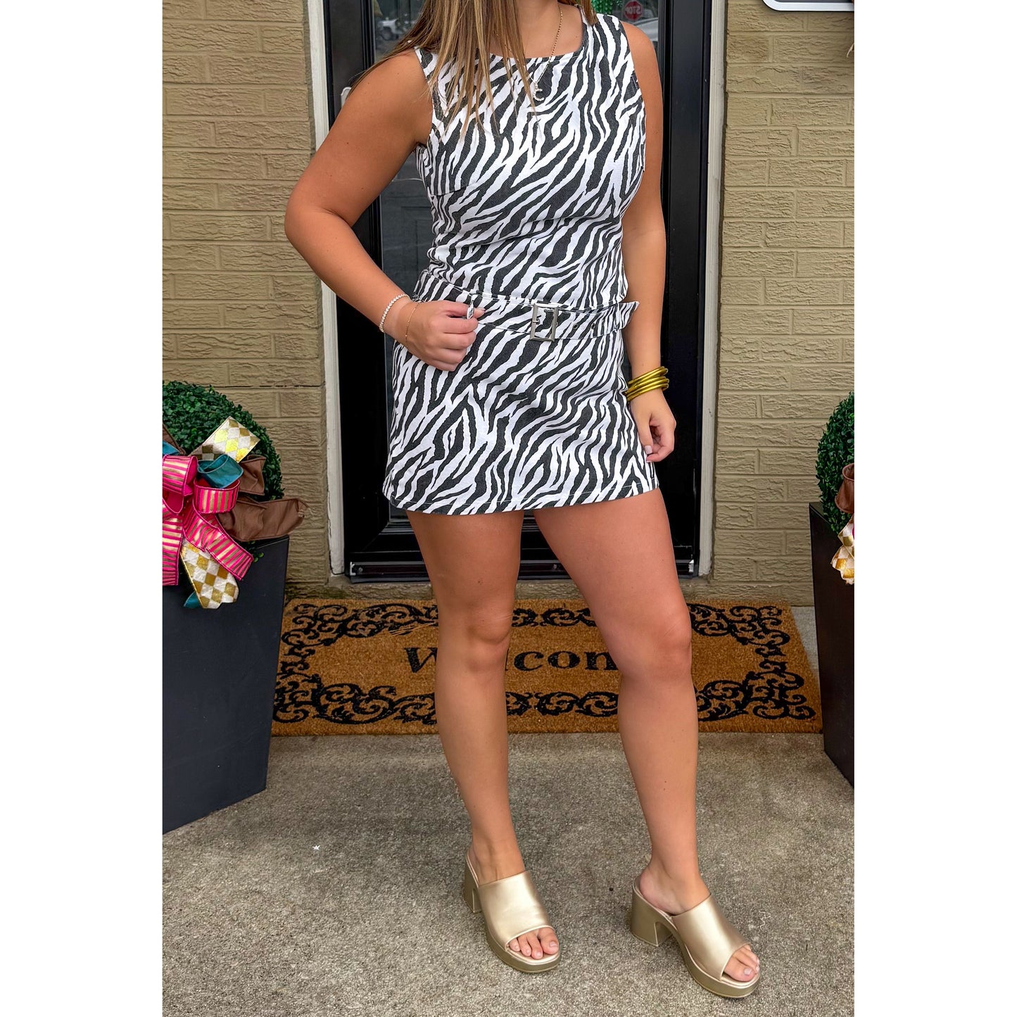 Zebra Two Piece Set, Black/White