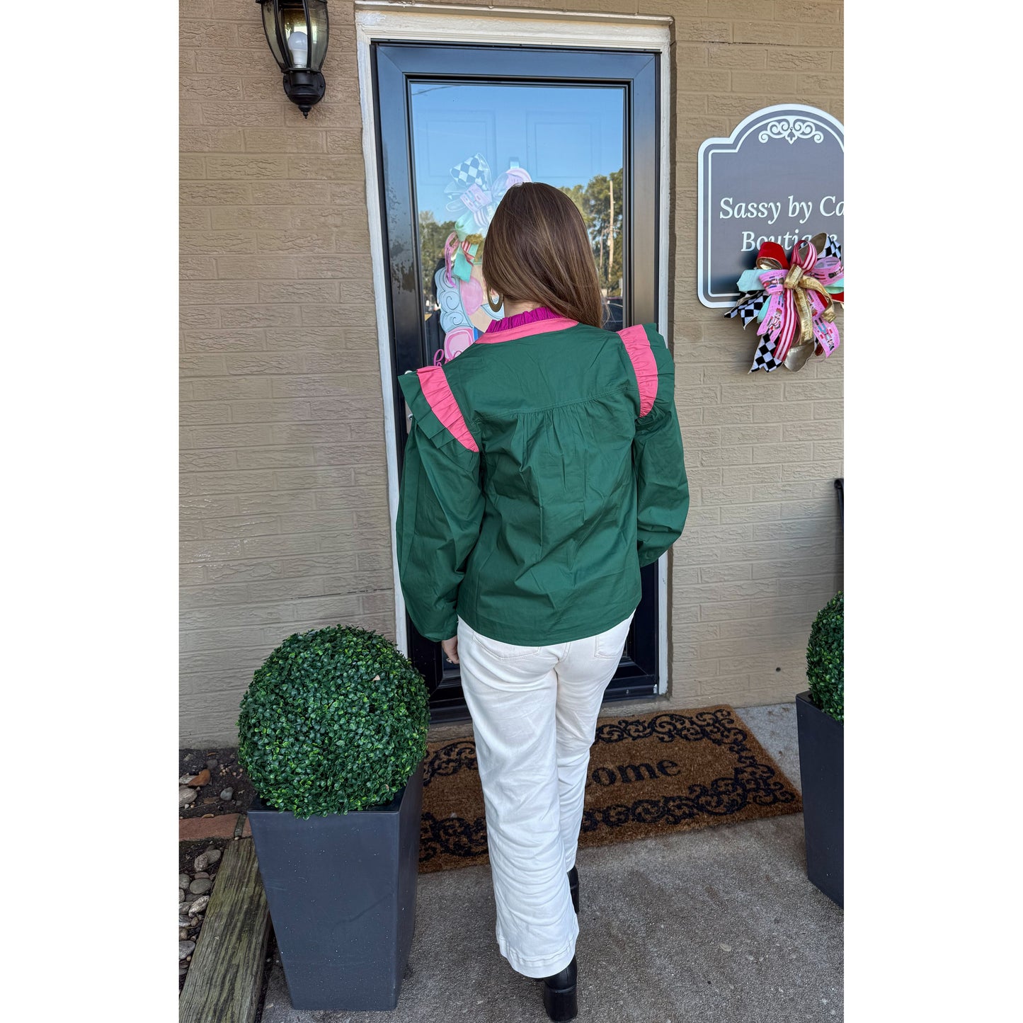 Molly Blouse, Hunter Green