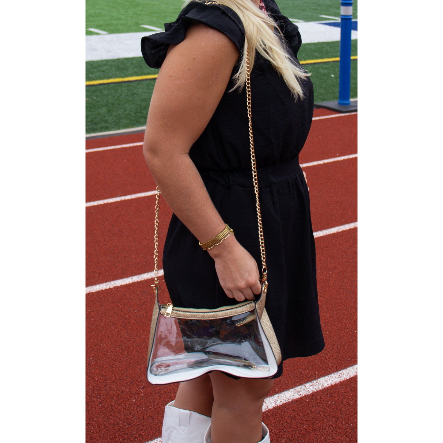 Game Day Stadium Clear Purse, Gold