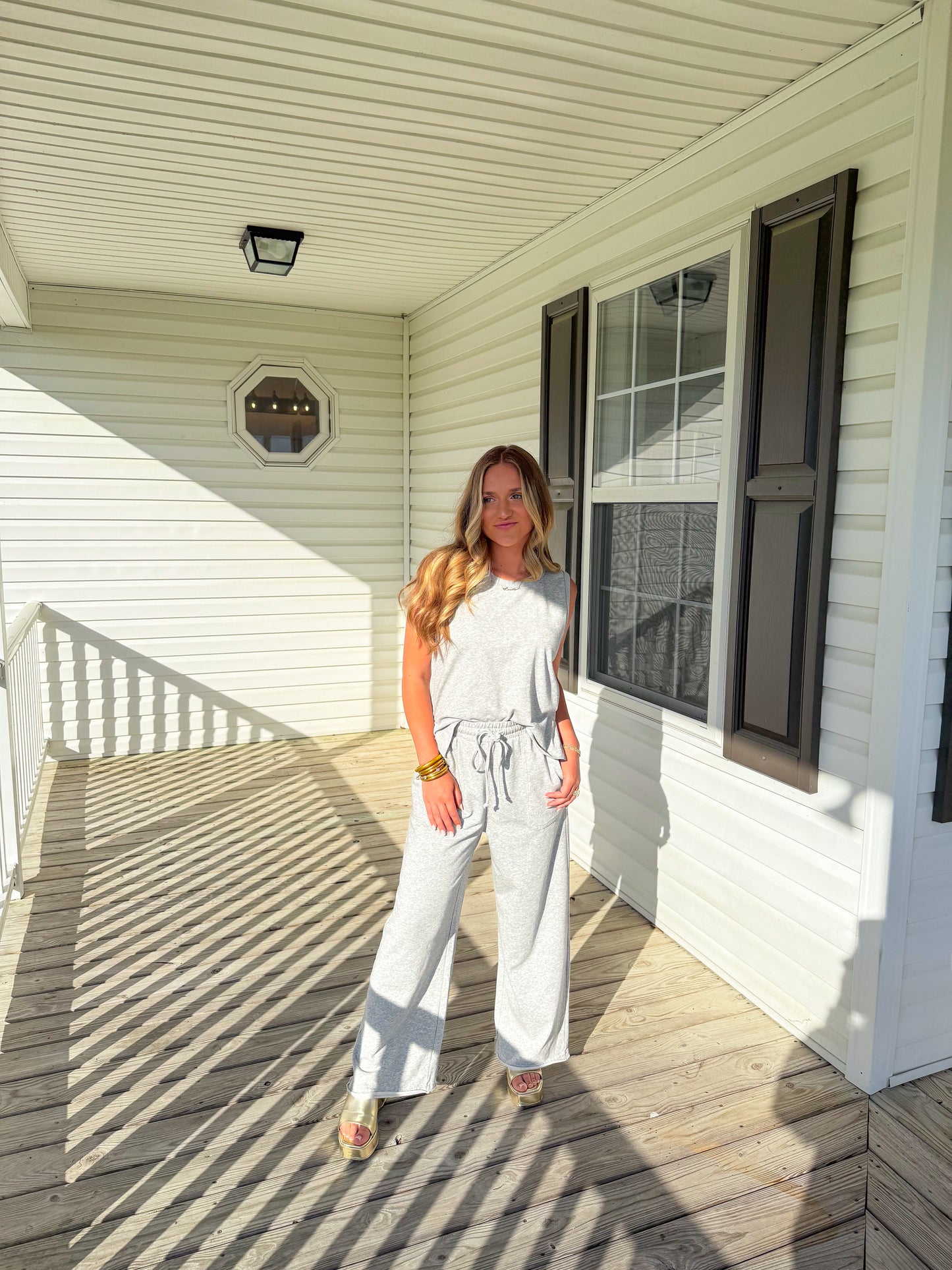 Molly Two Piece Set, Heather Gray
