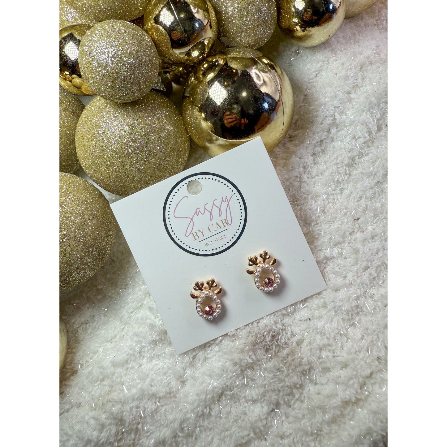 Pearl Rudolph Stud Earrings
