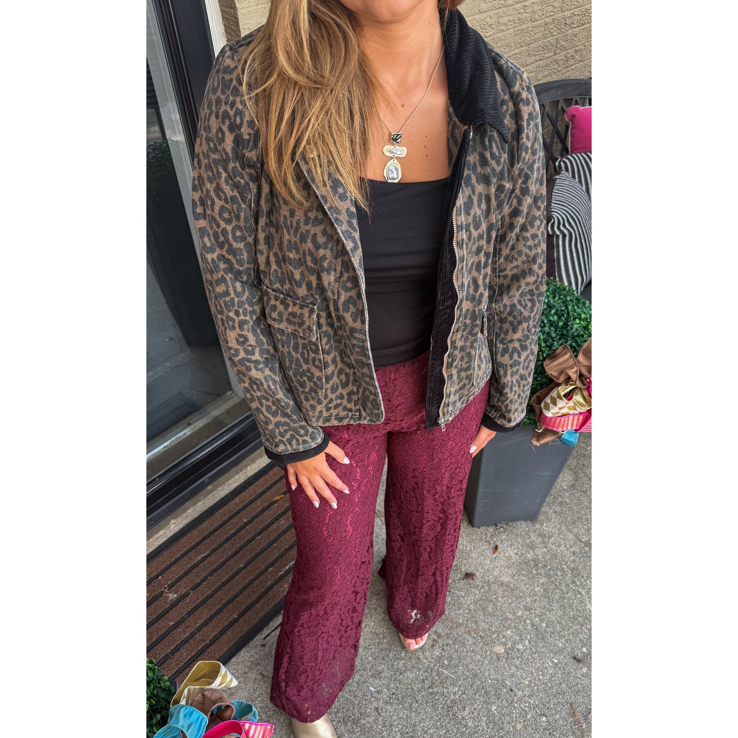 Adeline Cheetah Jacket, Black Multi