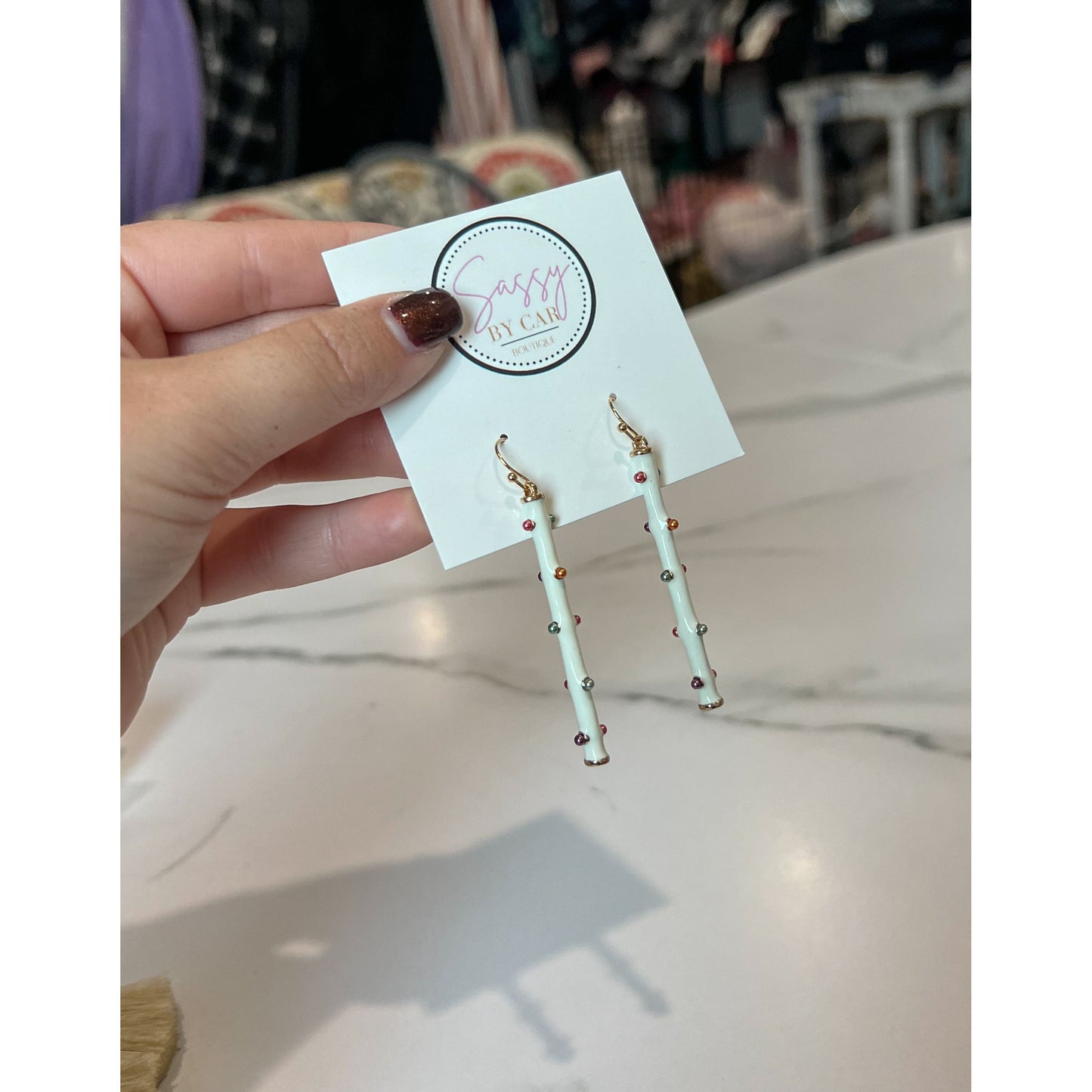 White Detail Earrings