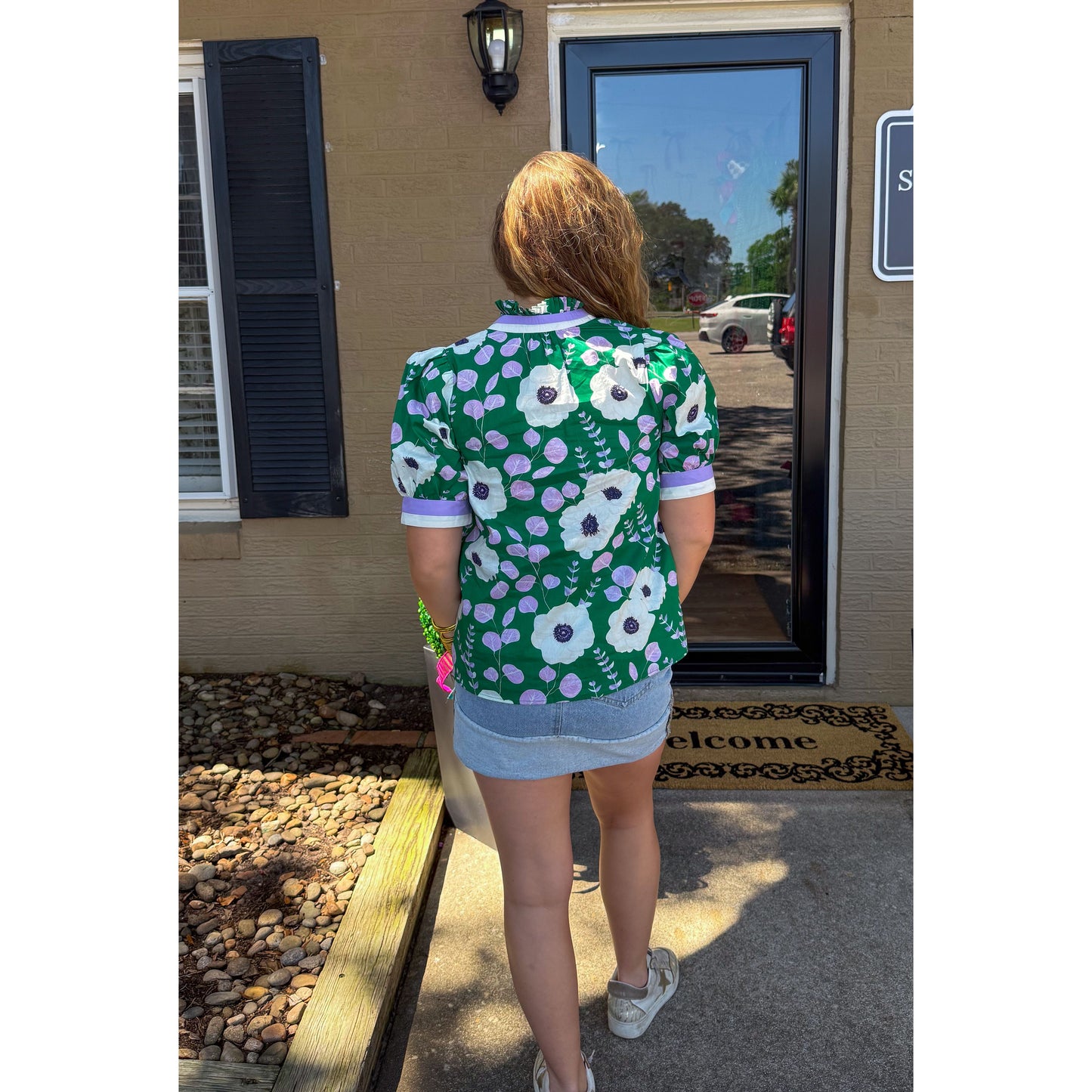 Claire Blouse, Green Multi
