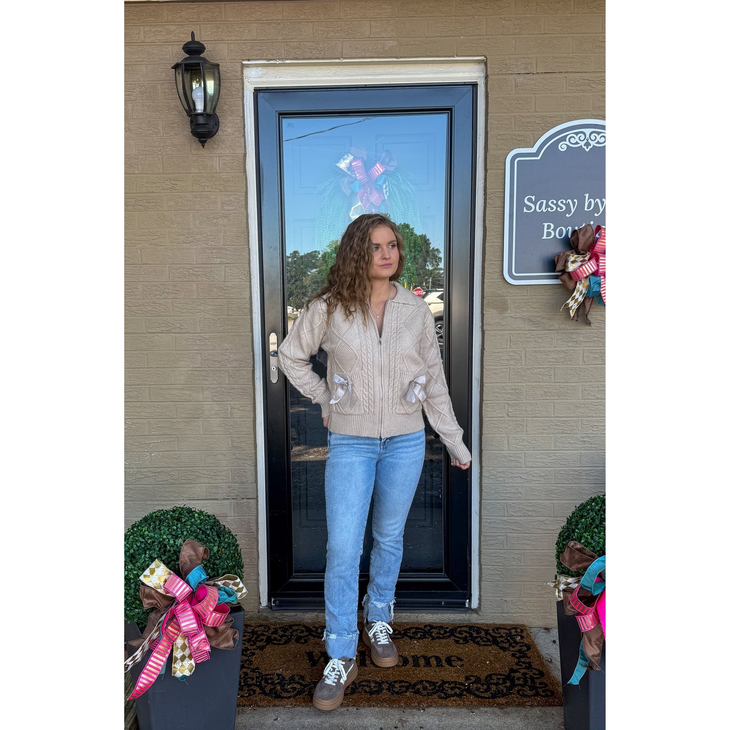 Hayden Knit Jacket, Taupe