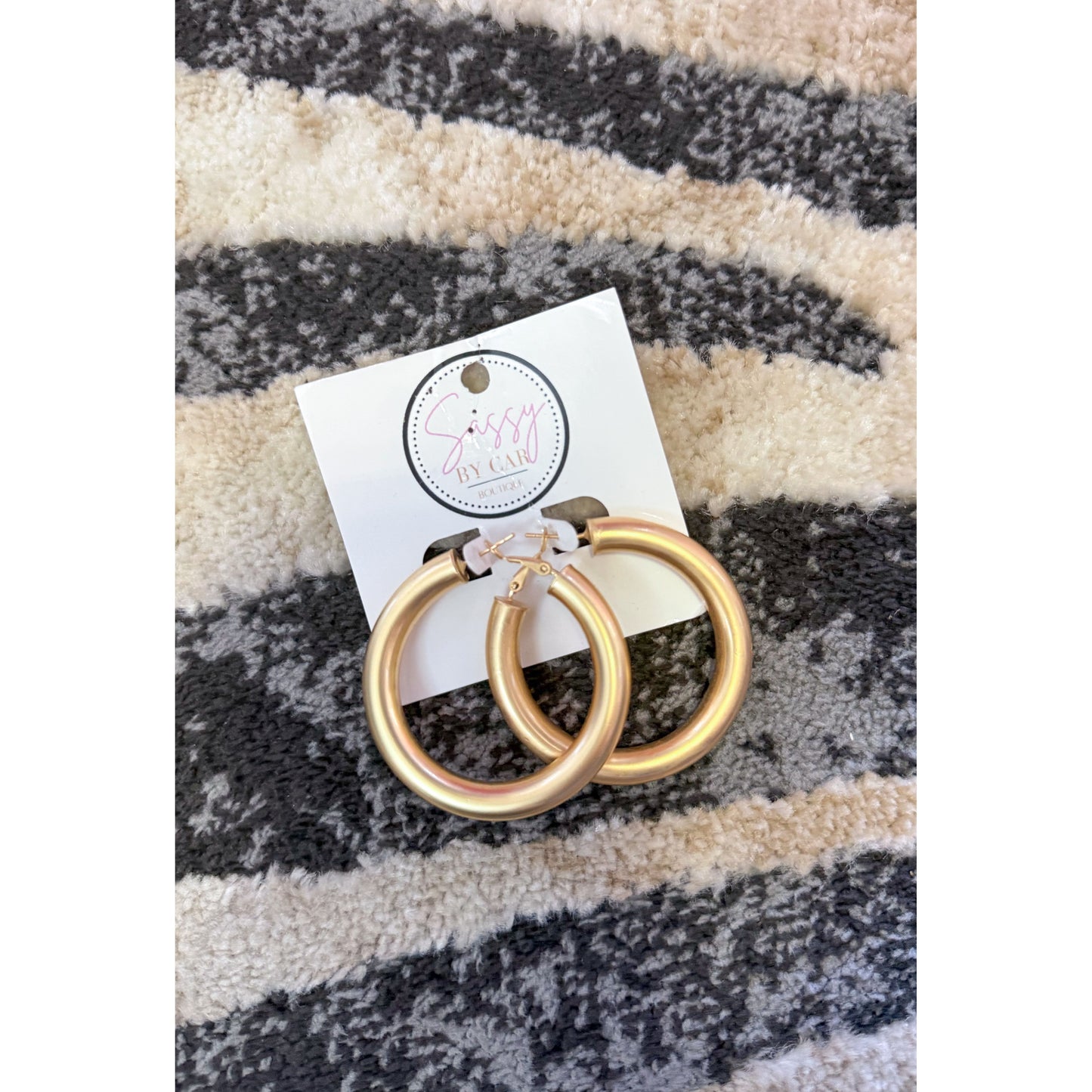 Matte Gold Hoops