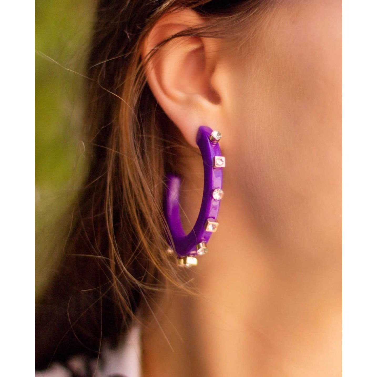 City Girl Jewel Hoop - Purple