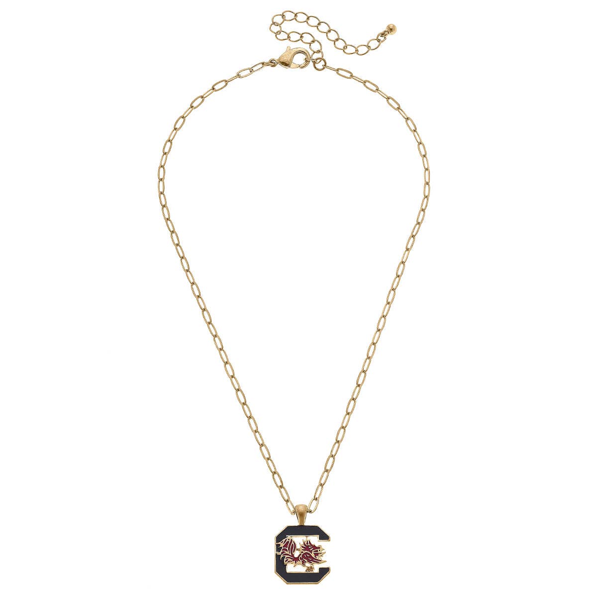 South Carolina Gamecocks Enamel Pendant Necklace Gold