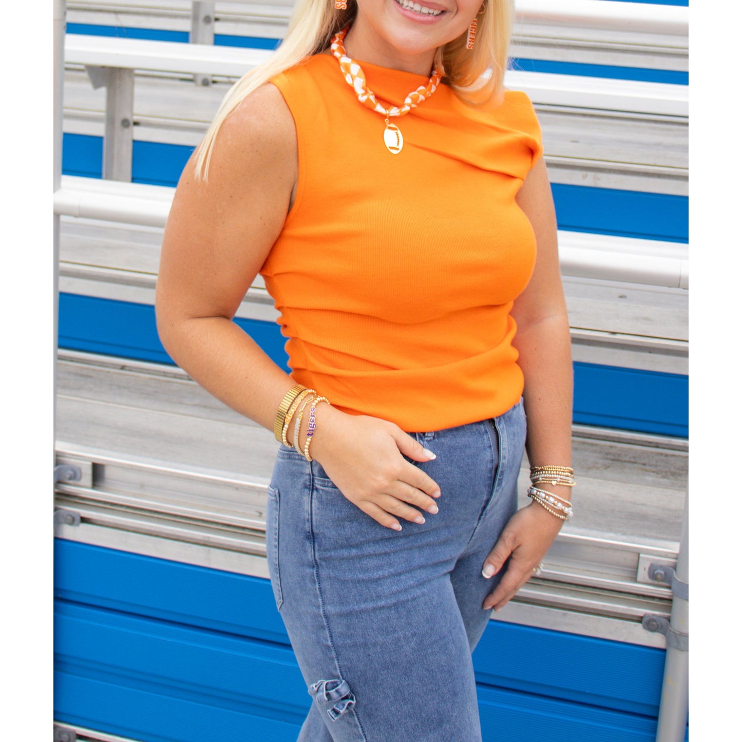 Kimberly Asymmetrical Top, Orange