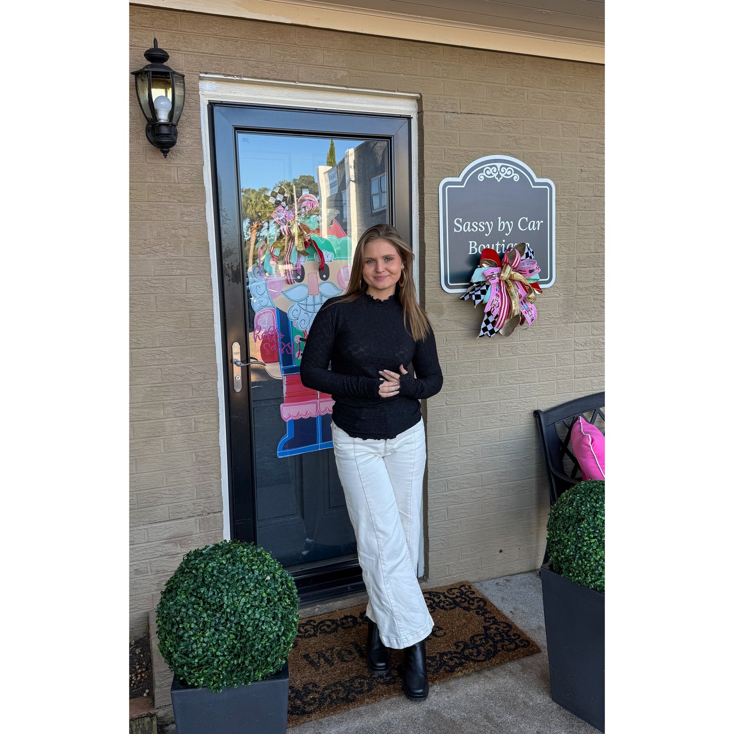 Harlow Sheer Top, Black