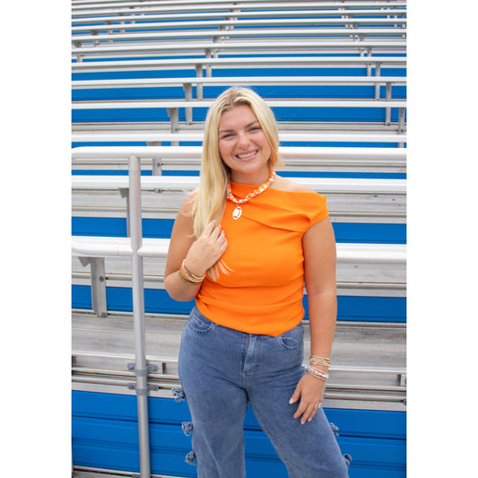 Kimberly Asymmetrical Top, Orange