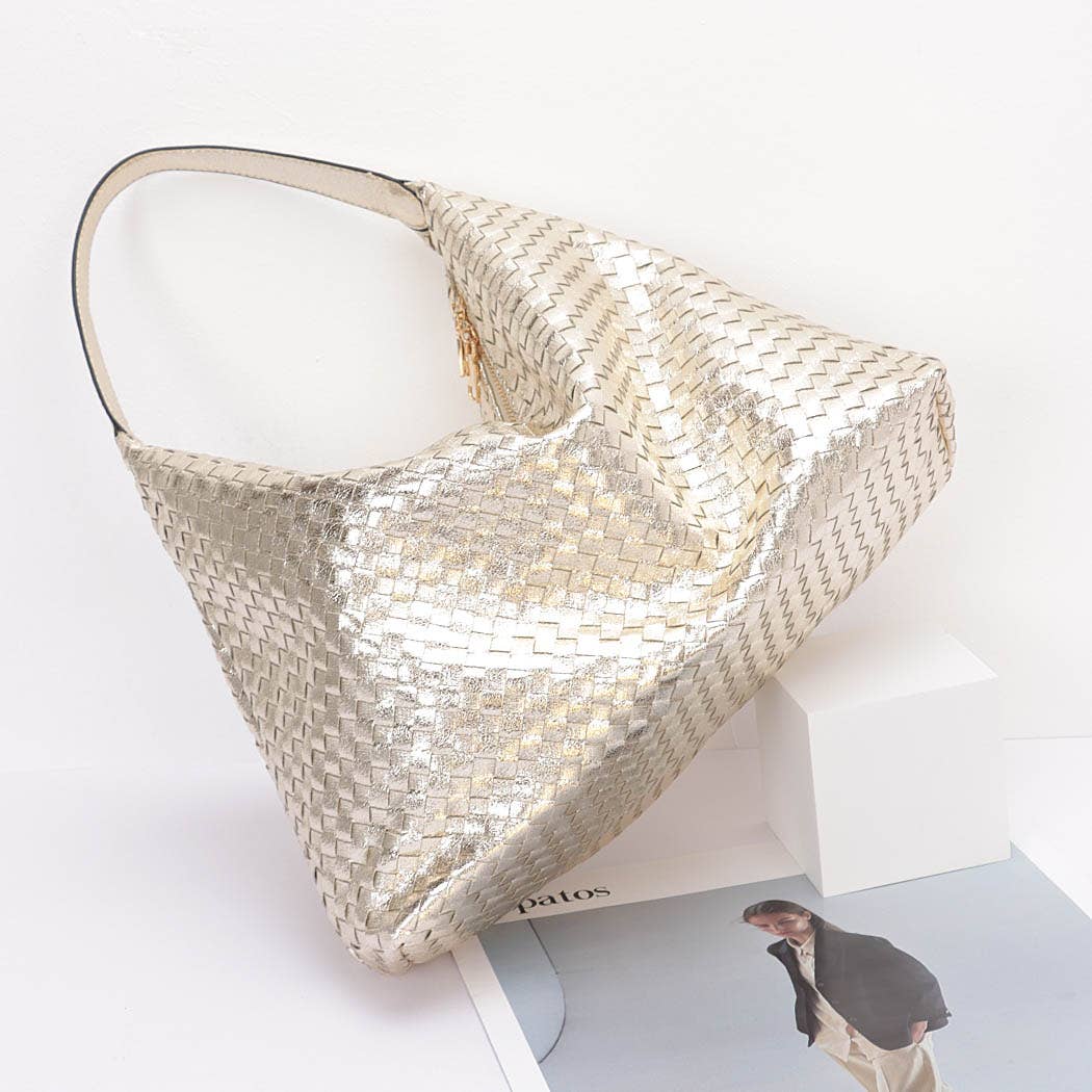 Metallic Braided Tote Bag