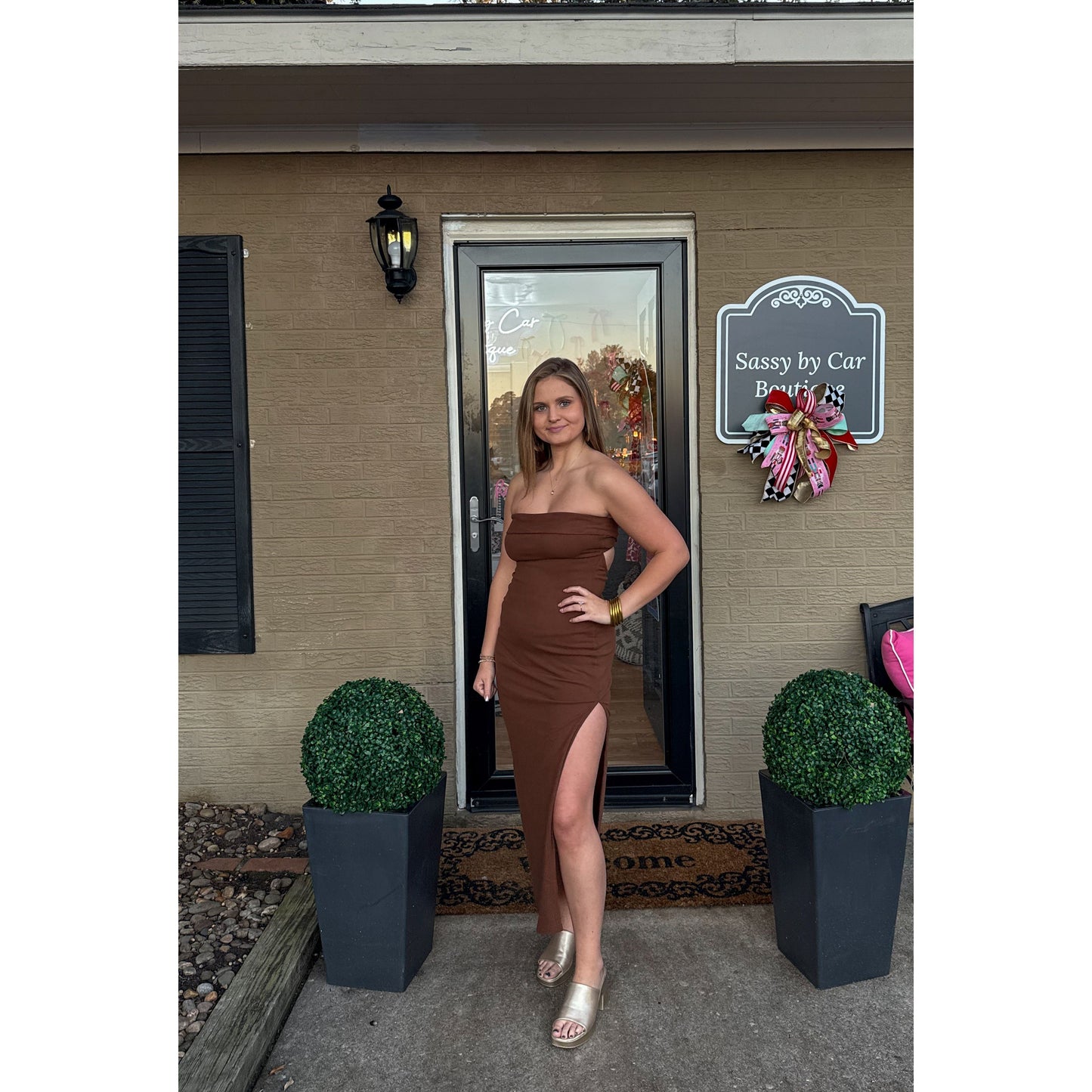 Carson Midi Dress, Espresso