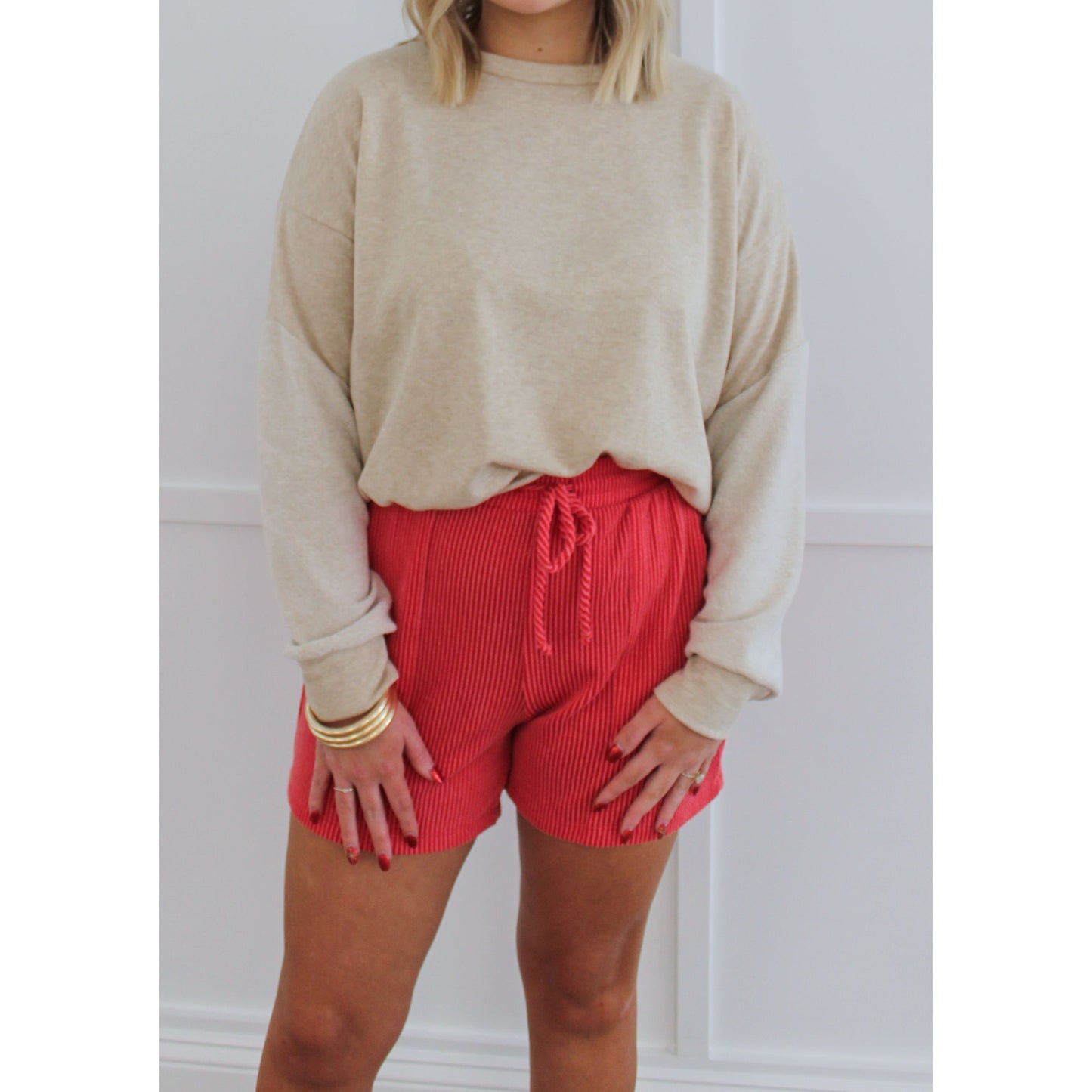 Charli Lounge Shorts, Red