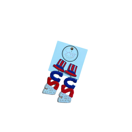 USA Beaded Earrings