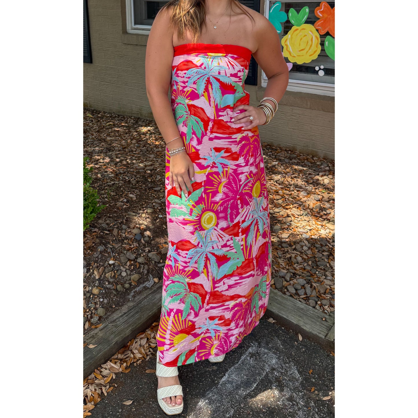 Floral Pattern Maxi Dress