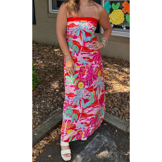 Floral Pattern Maxi Dress