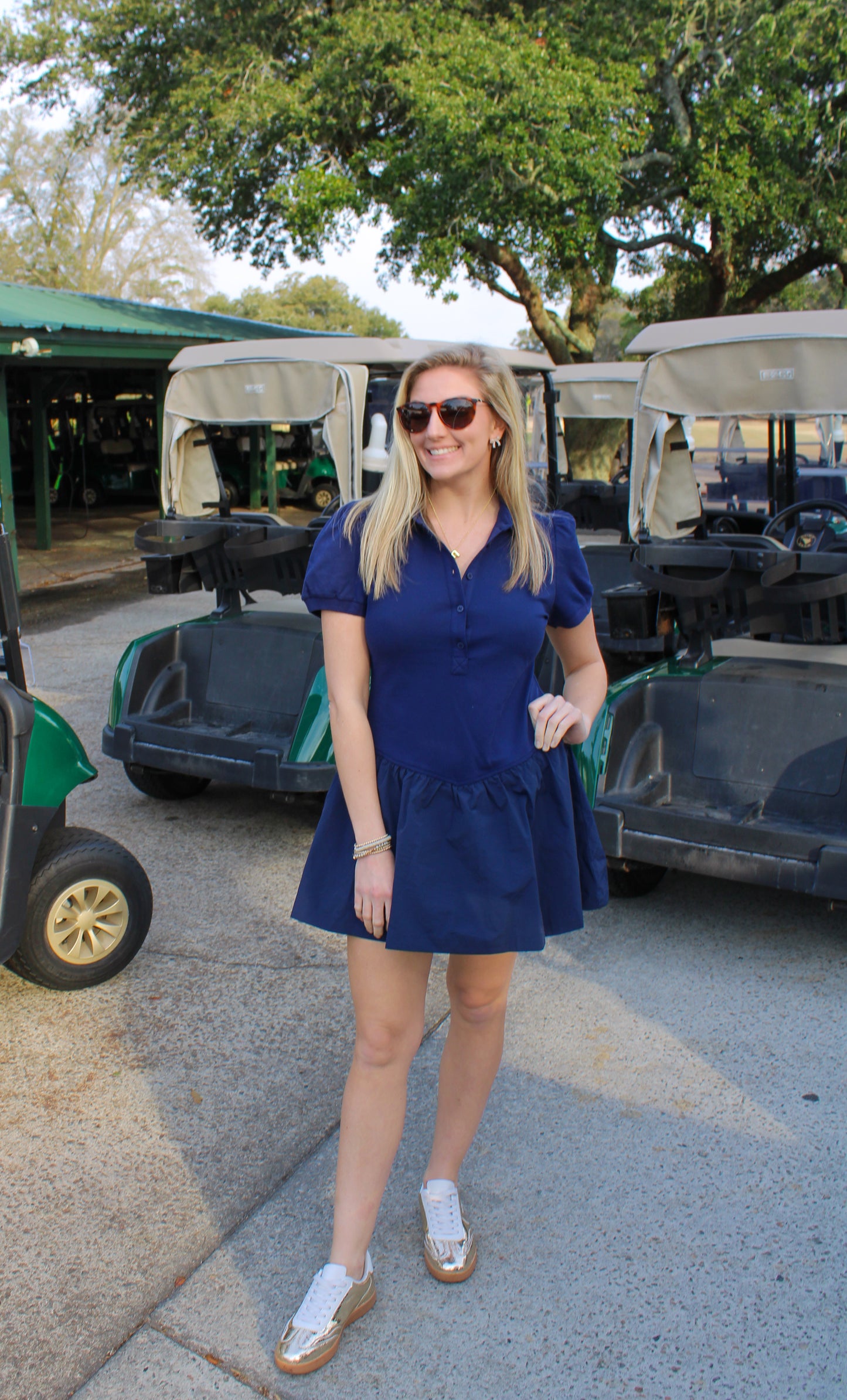 Caddy Romper, Navy