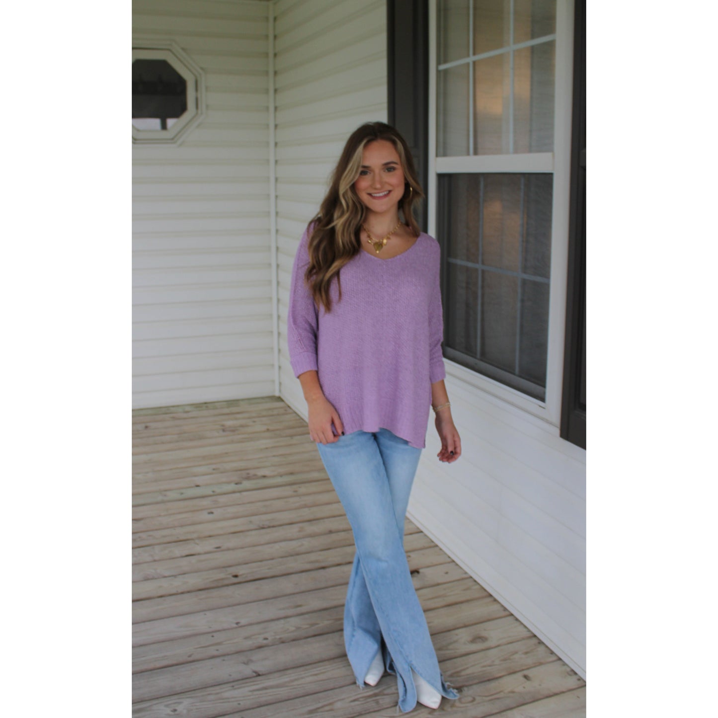 Jayden Lightweight Sweater, Lavender