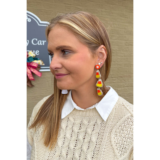Candy Corn Beaded Earrings