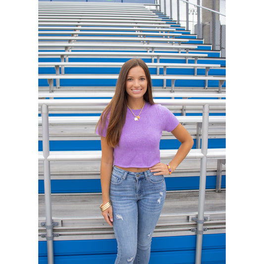 Palmer Crop Top, Purple