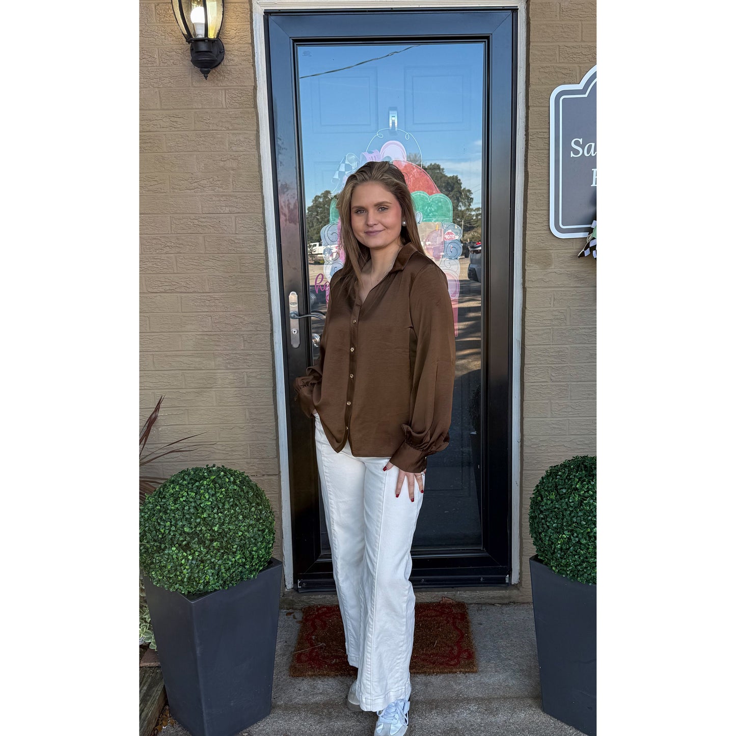 Ashley Blouse, Chocolate