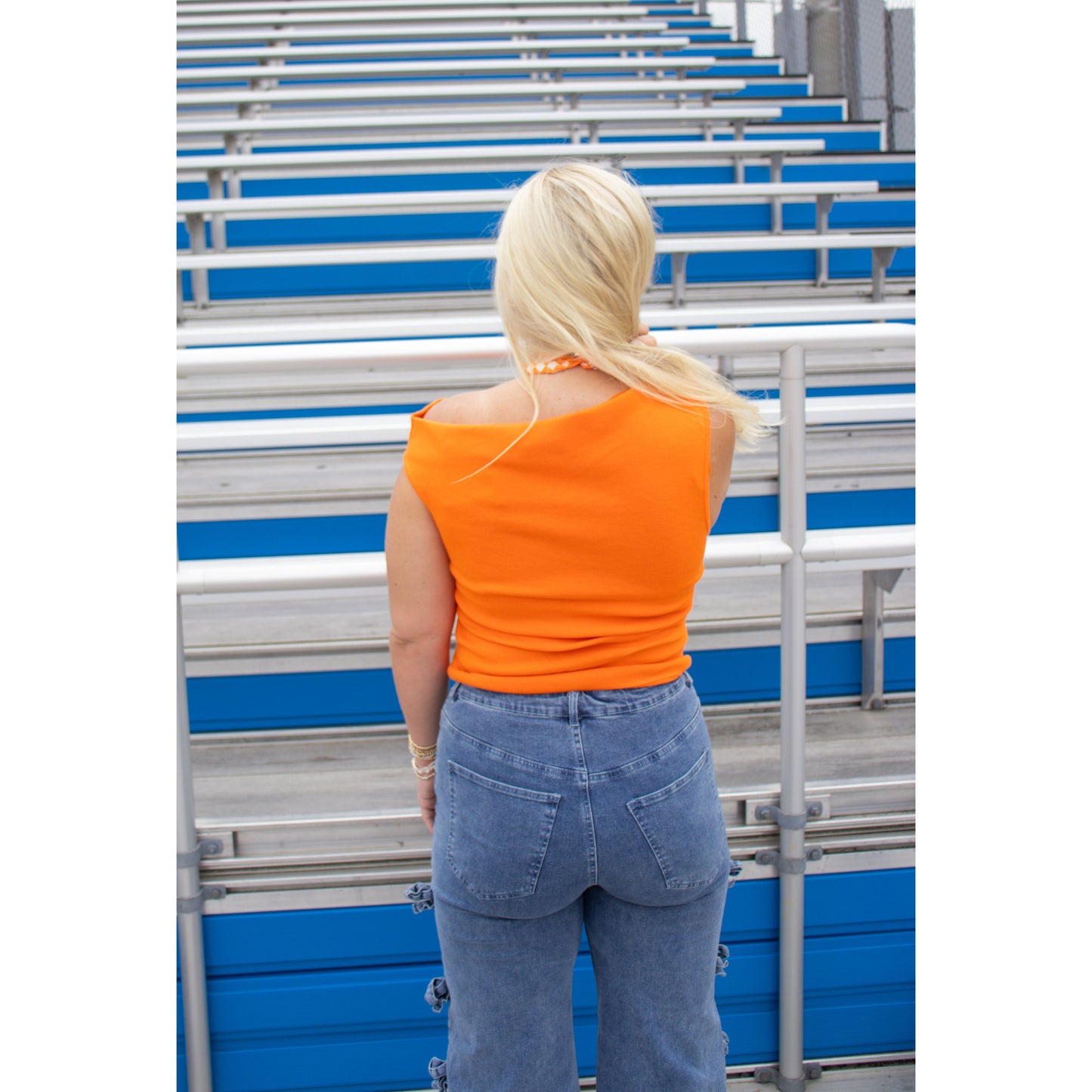 Kimberly Asymmetrical Top, Orange