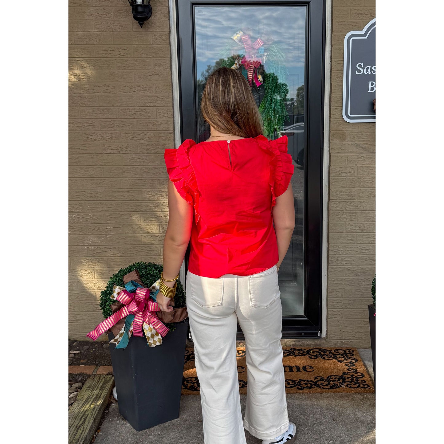 Palmer Blouse, Cherry Red