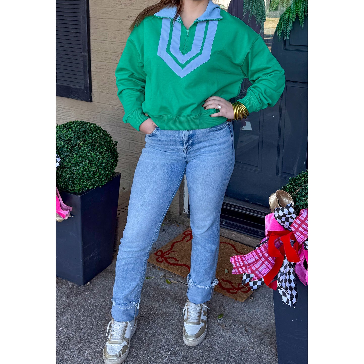 Bristol Top, Kelly Green/Blue