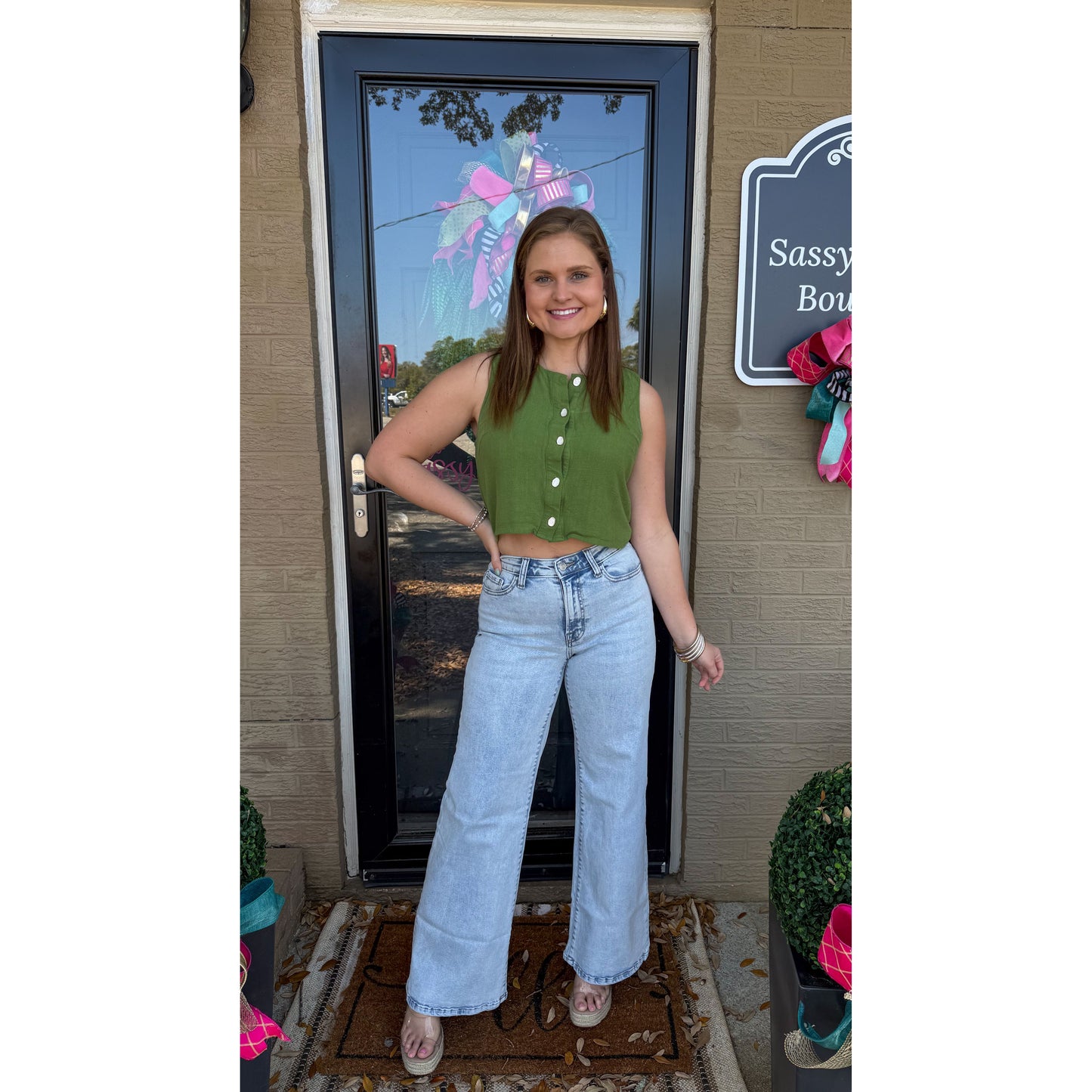 Heidi Wide Leg Jeans, Light Wash