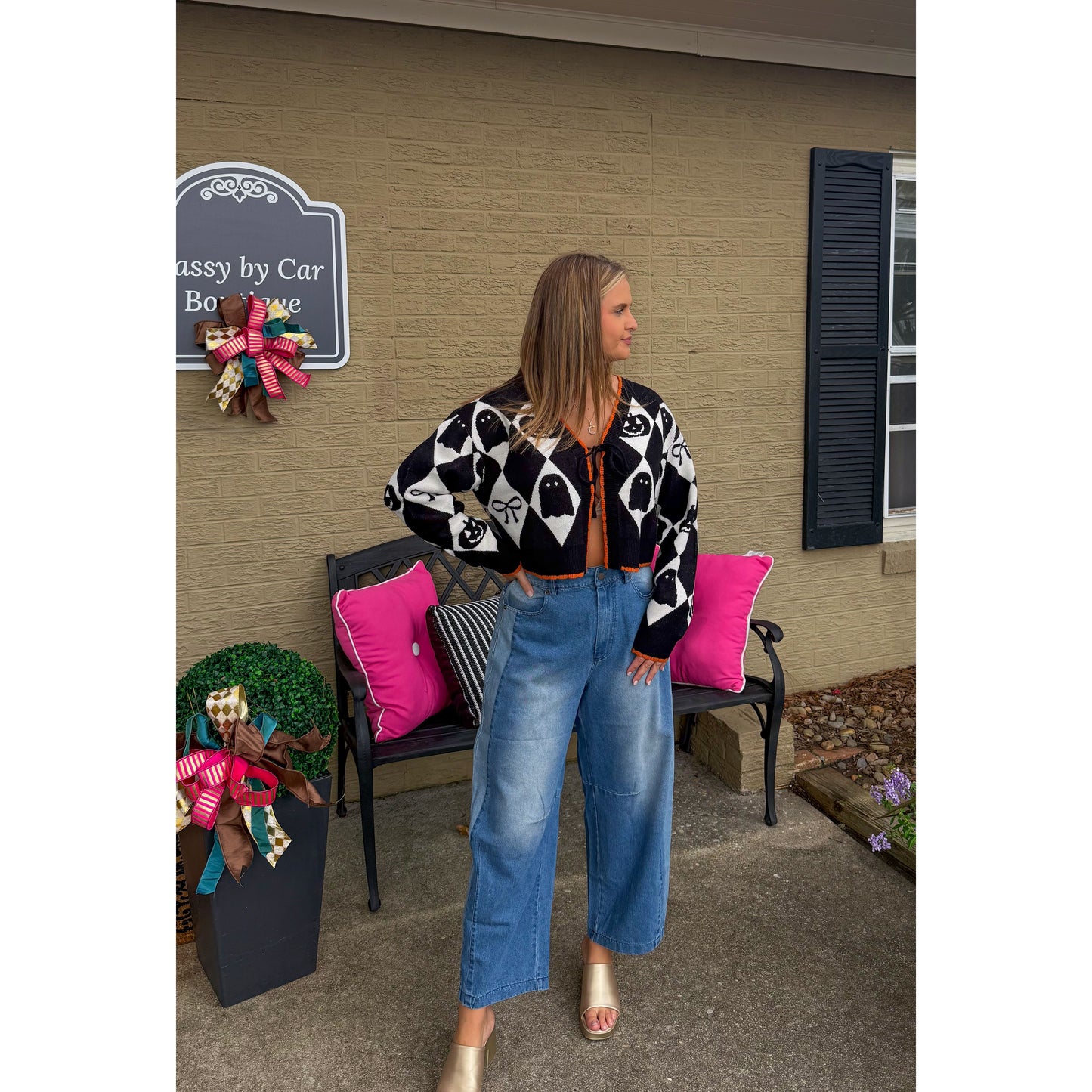 Isabelle Cardigan, Black/Orange