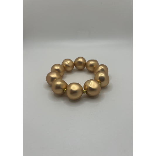 Matte Gold Ball Stretch Bracelet