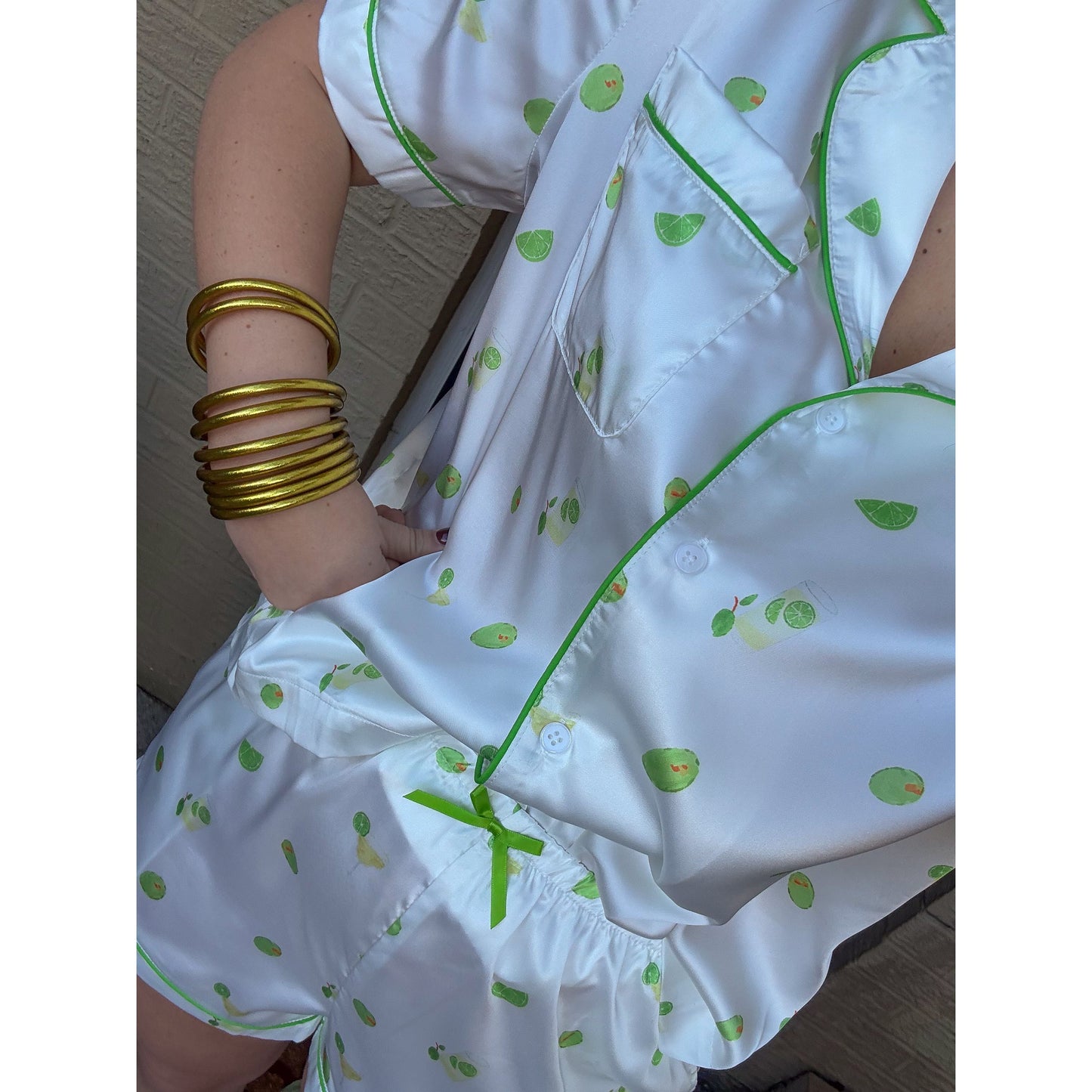 Graphic Detail PJs, Green/White