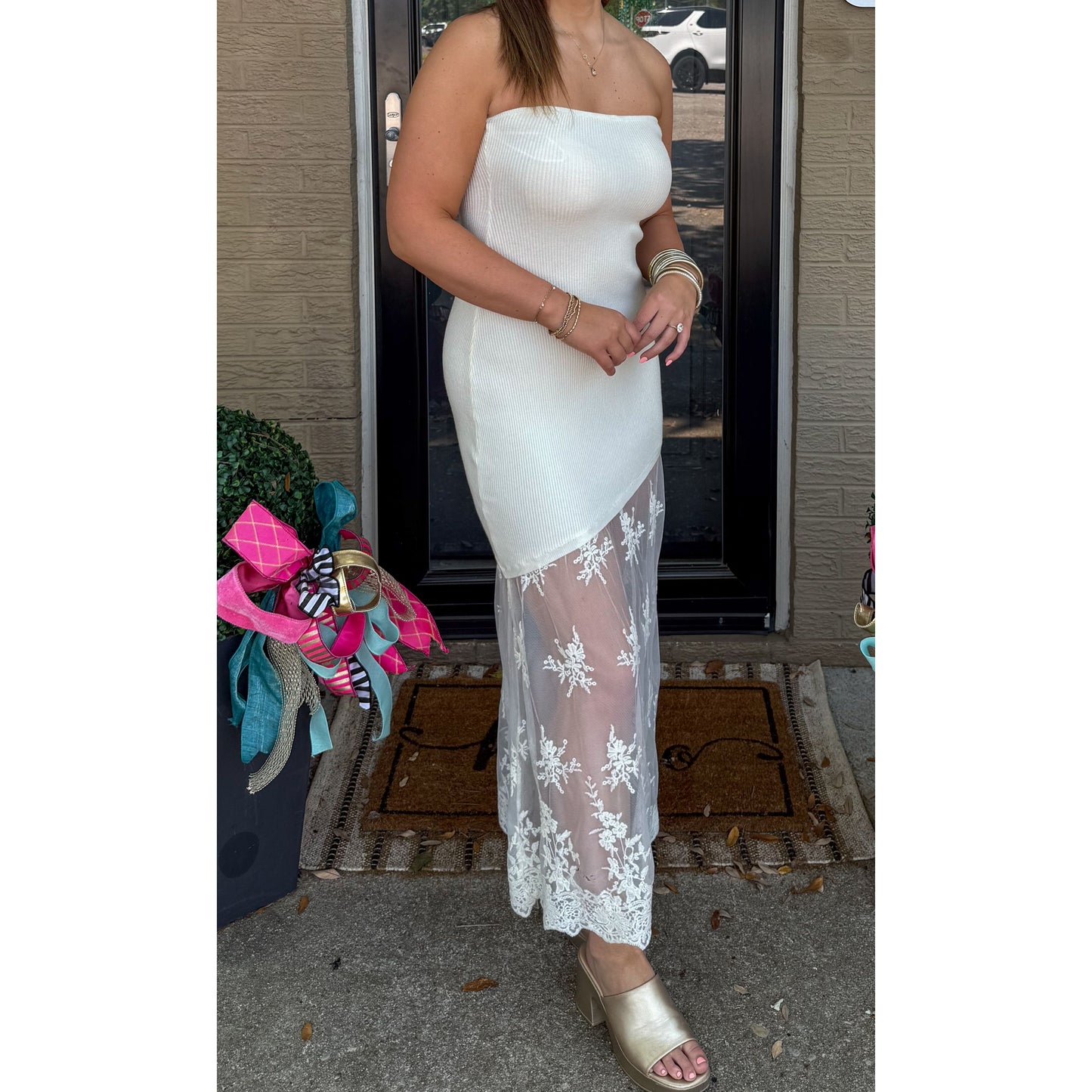 Imogen Detail Maxi Dress, Ivory
