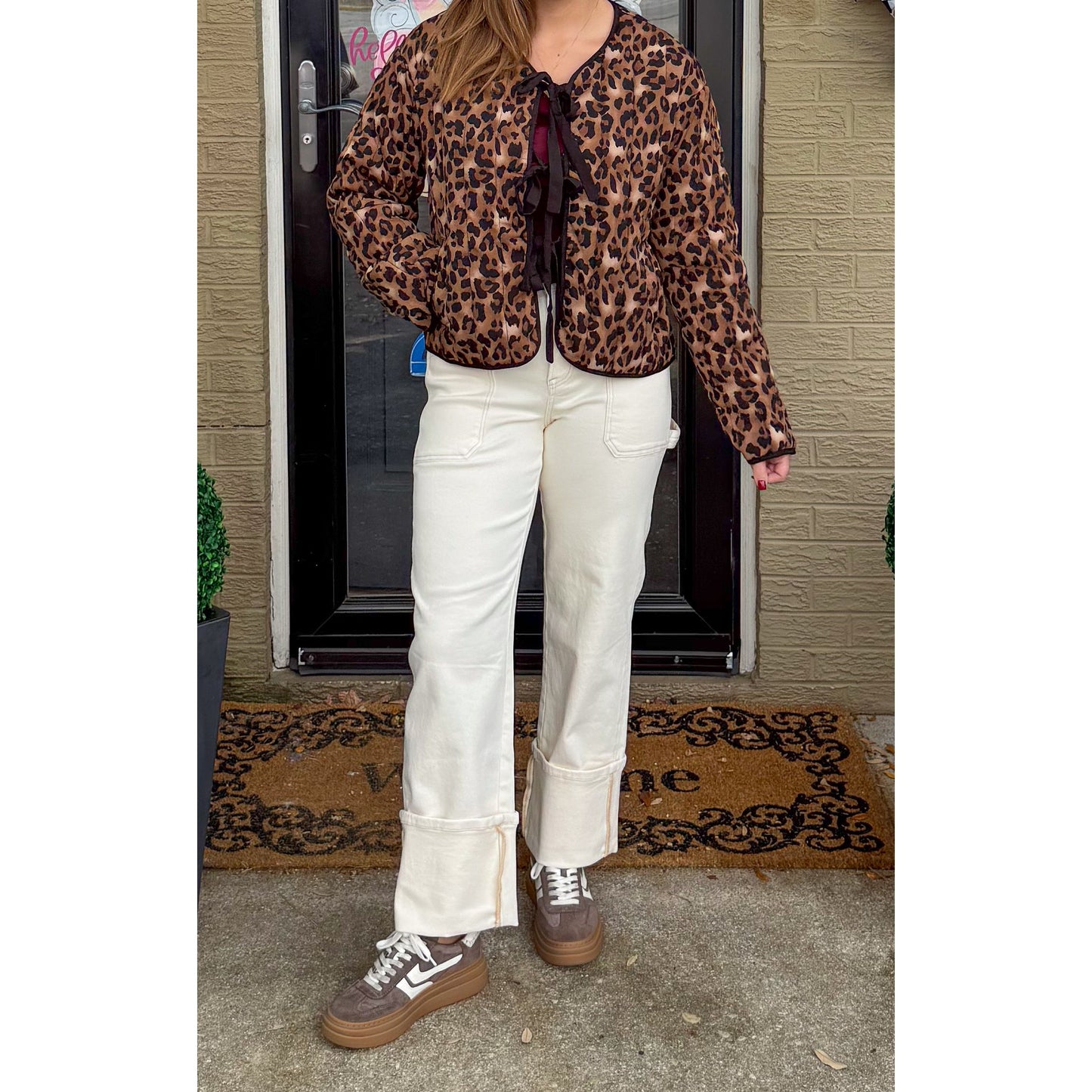 Quilted Cheetah Puffer Jacket