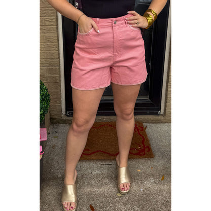 Francesca Denim Shorts, Pink