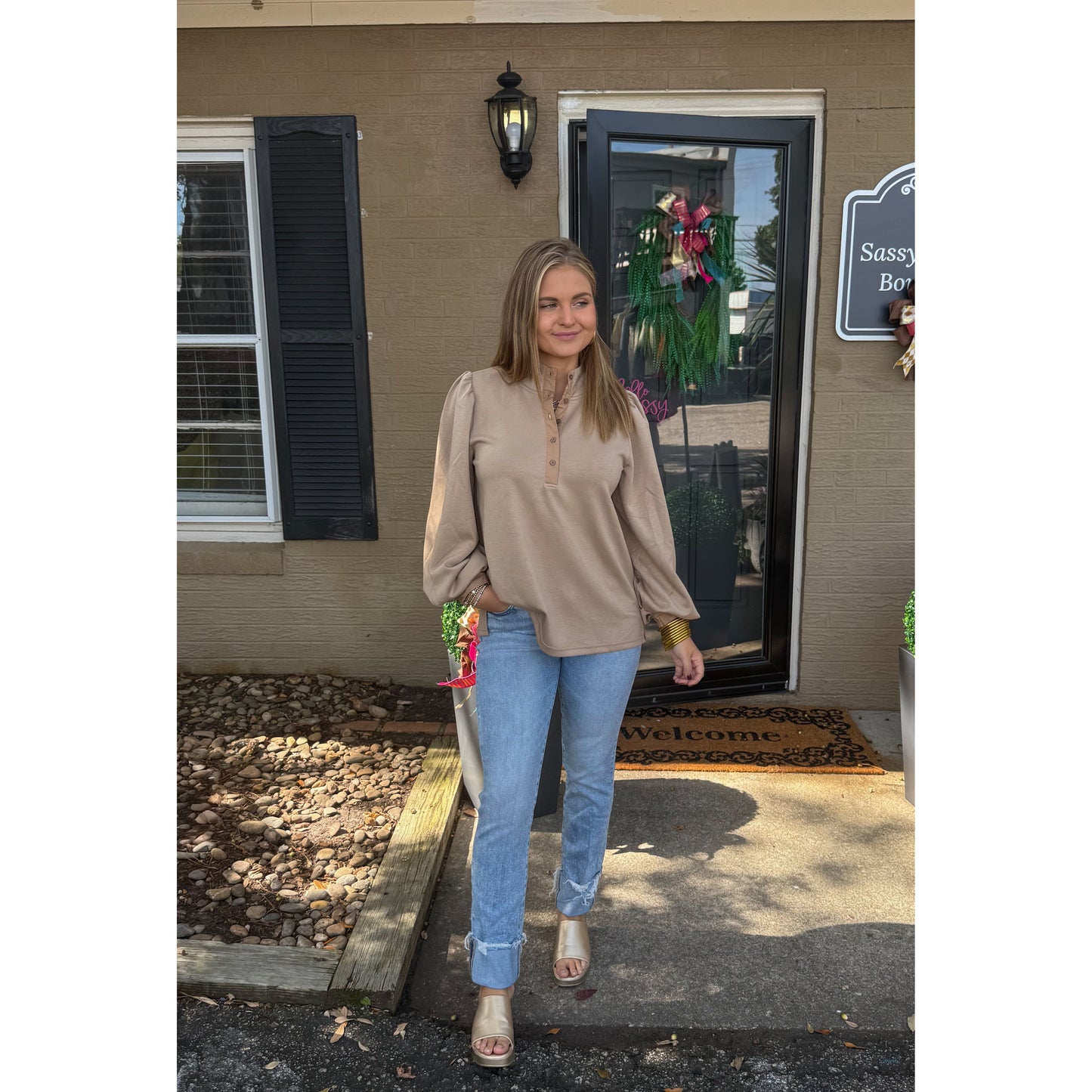 Rowan Lounge Top, Taupe