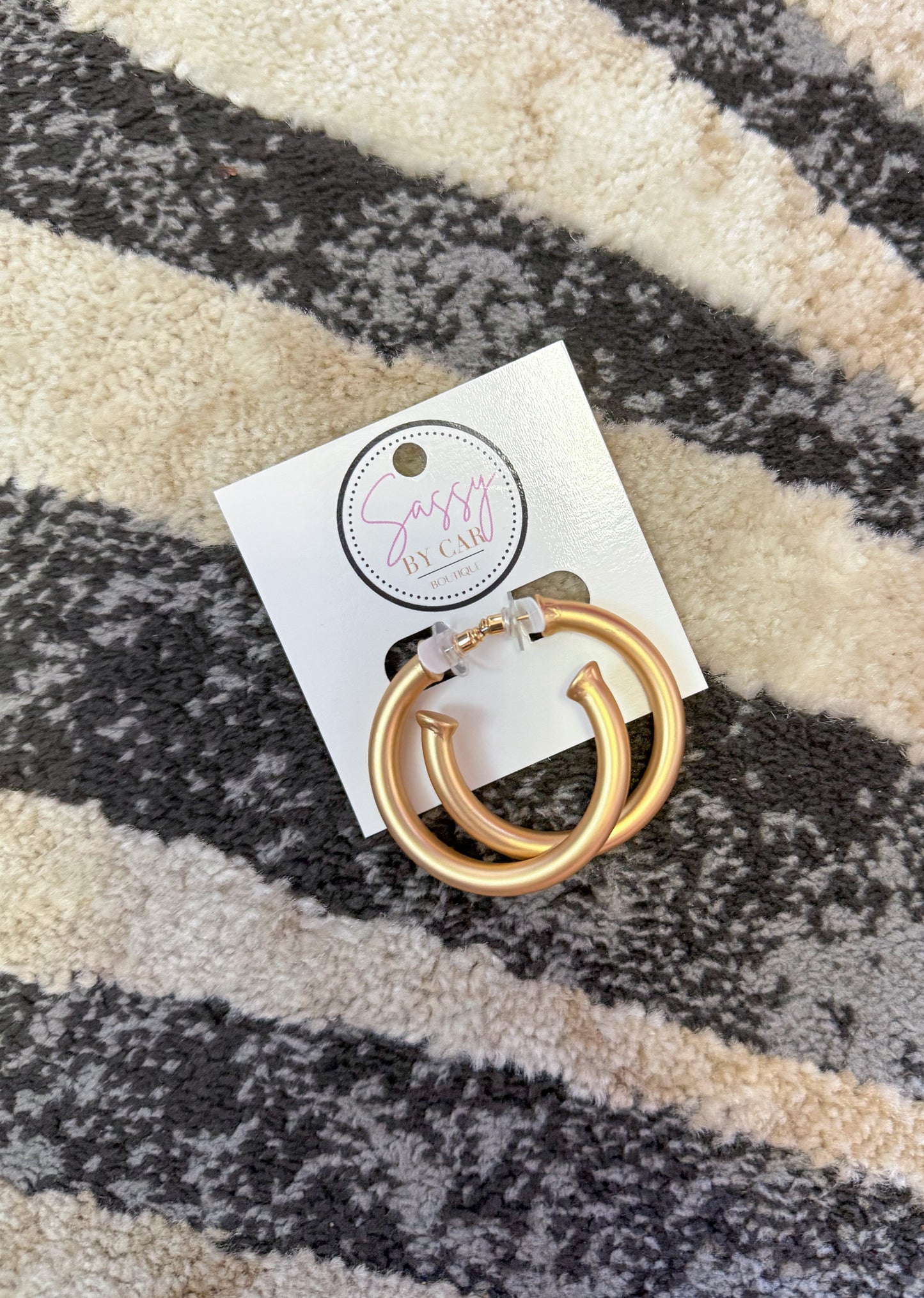 Matte Gold Hoops