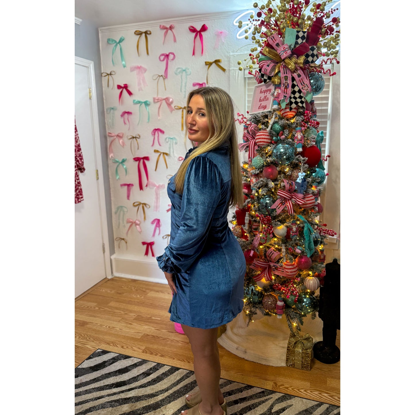 Kaia Electric Mini Dress, Blue