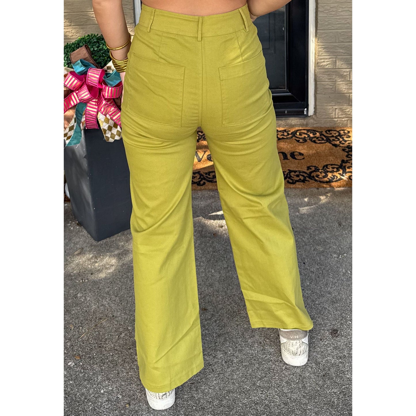 Tatum Straight Leg Pants, Chartreuse