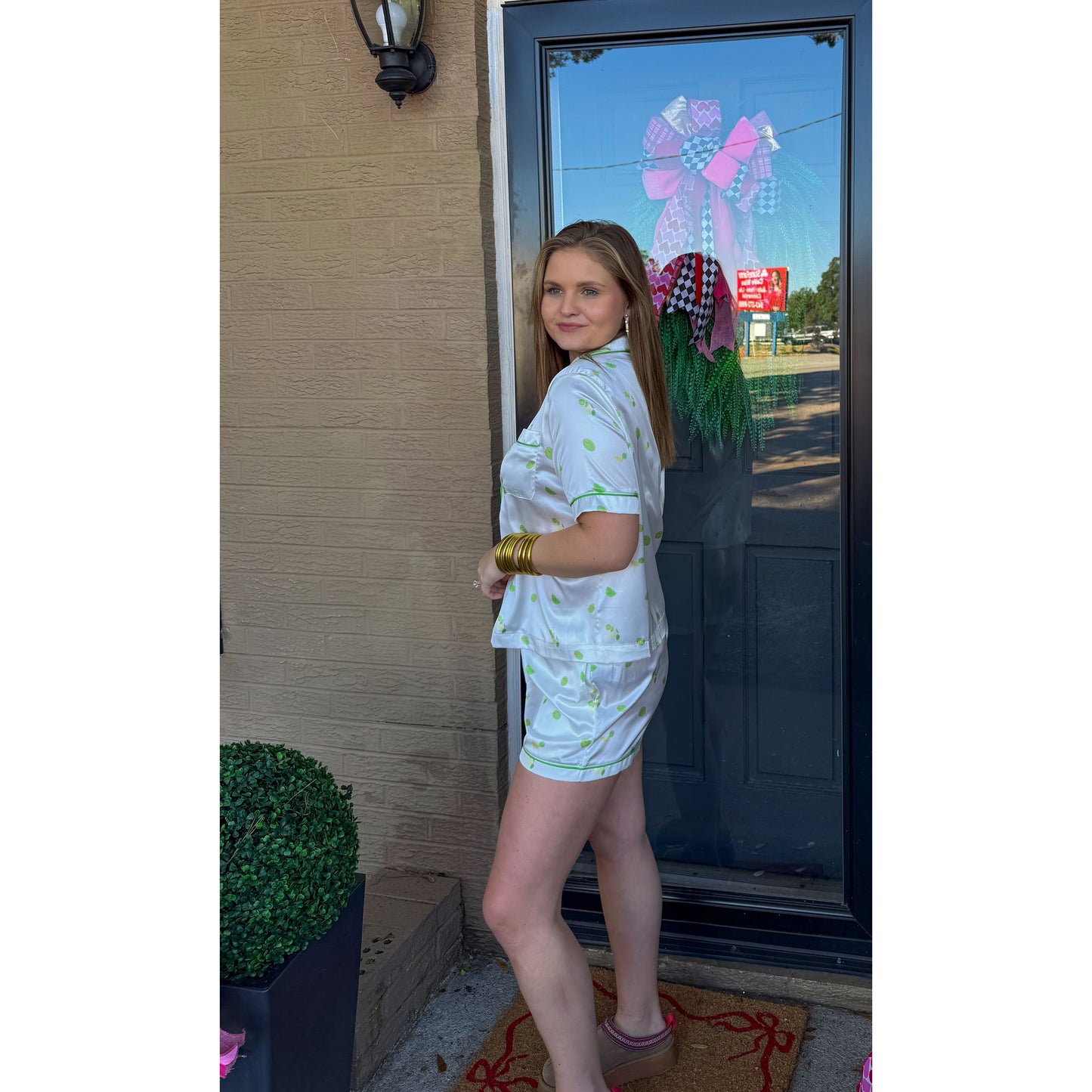 Graphic Detail PJs, Green/White