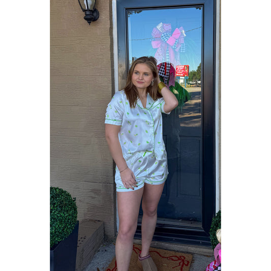 Graphic Detail PJs, Green/White