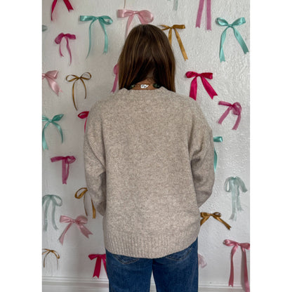 Duck Embroidered Sweater, Oatmeal