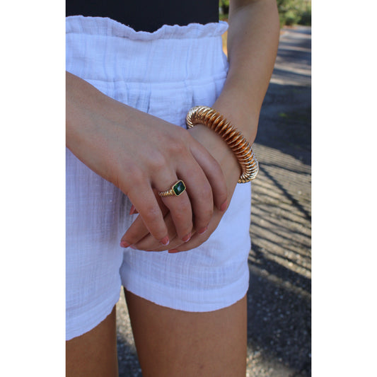 Braelyn Ring, Emerald/Gold